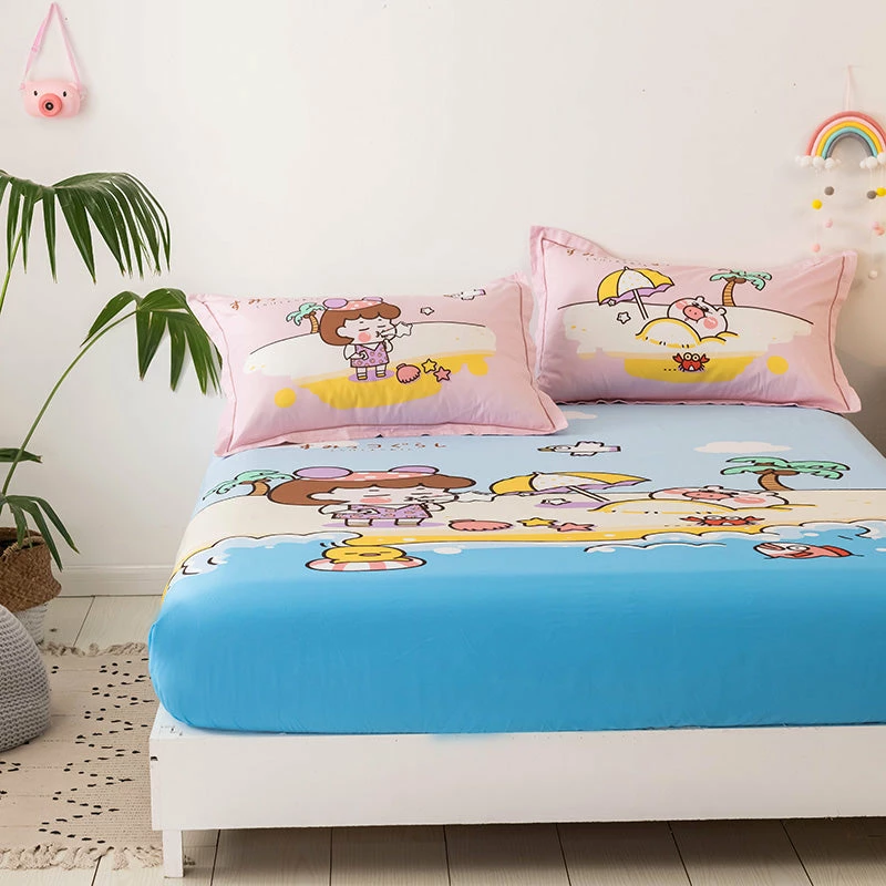 Home Decor Summer Seaside Theme Cotton Fitted Sheet 8 Home Decor Summer Seaside Theme Cotton Fitted Sheet