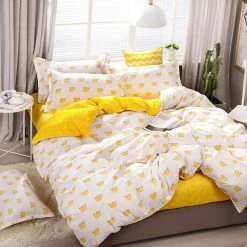 Home Decor Home & Pets Sunshine Yellow Crown Bedding Set