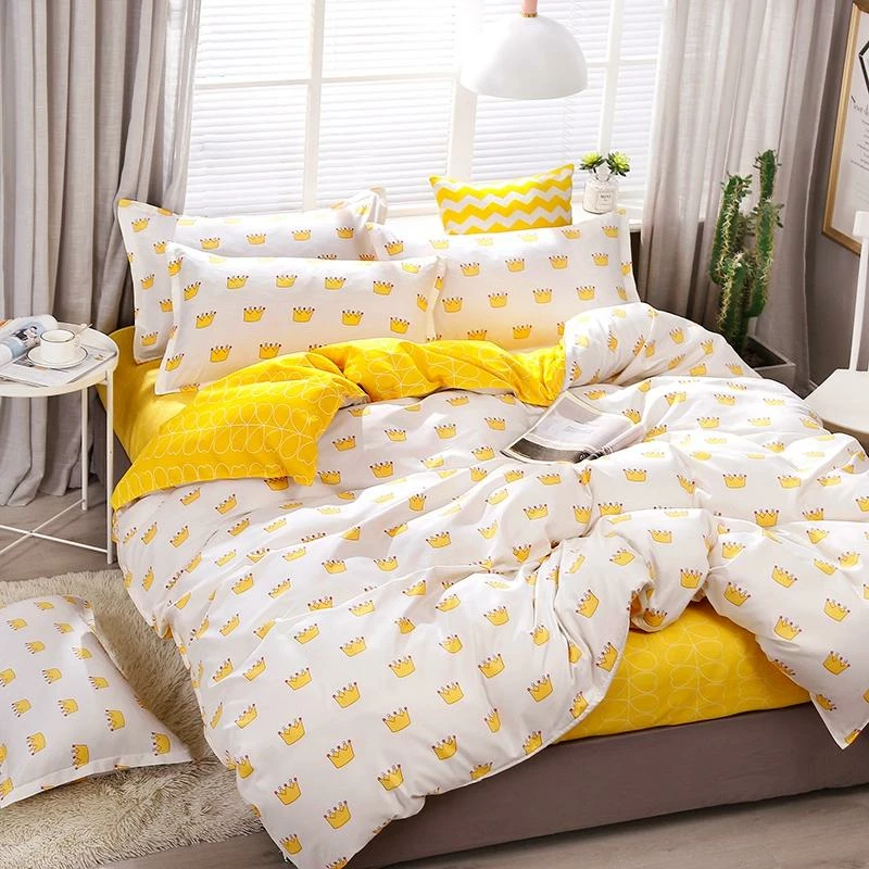 Home Decor Home & Pets Sunshine Yellow Crown Bedding Set 4 Home Decor Home & Pets Sunshine Yellow Crown Bedding Set