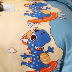 Home Decor Super-Charged Dino Surfing Supreme Polyester Bedding Set