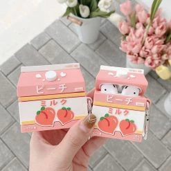 Accessories Sweet Peach Milk Carton Airpods Case (1&2&Pro)