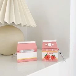 Accessories Sweet Peach Milk Carton Airpods Case (1&2&Pro)