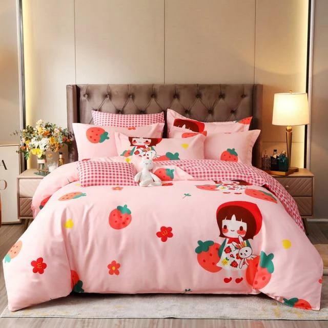 Home Decor Home & Pets Sweet Pink Strawberry Kawaii Girl Supreme Bedding Set 3 Home Decor Home & Pets Sweet Pink Strawberry Kawaii Girl Supreme Bedding Set