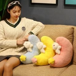 Home Decor Home & Pets Sweet Sleeping Bunny On The Moon Pillow