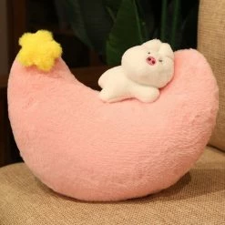 Home Decor Home & Pets Sweet Sleeping Bunny On The Moon Pillow