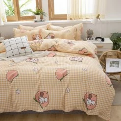 Home Decor Sweet Strawberry And Cute Peach Print Bedding Set Home & Pets