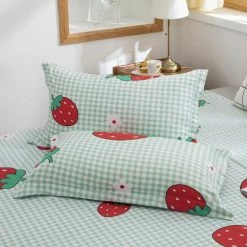 Home Decor Sweet Strawberry And Cute Peach Print Bedding Set Home & Pets