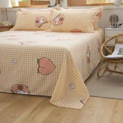 Home Decor Sweet Strawberry And Cute Peach Print Bedding Set Home & Pets
