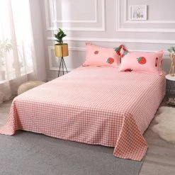 Home Decor Sweet Peach & Strawberry Print Bedding Set
