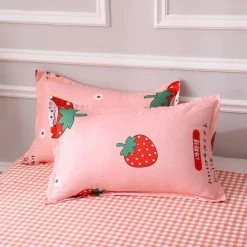 Home Decor Sweet Peach & Strawberry Print Bedding Set