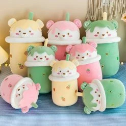 Soft Toy Teddy Bear Bubble Tea Cup Plush & Toys