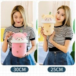Soft Toy Teddy Bear Bubble Tea Cup Plush & Toys