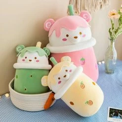 Soft Toy Teddy Bear Bubble Tea Cup Plush & Toys