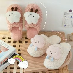 Apparel Warm Fluffy Cloud Plush Slippers