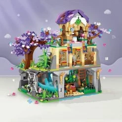 Build It Waterfall Japanese Purple Sakura Temple Micro Building Blocks