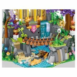 Build It Waterfall Japanese Purple Sakura Temple Micro Building Blocks