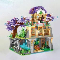 Build It Waterfall Japanese Purple Sakura Temple Micro Building Blocks
