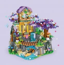 Build It Waterfall Japanese Purple Sakura Temple Micro Building Blocks