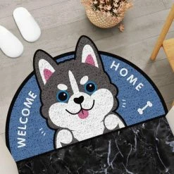 Home Decor Welcome Home Dog Semi Circle Shape Mat
