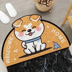 Home Decor Welcome Home Dog Semi Circle Shape Mat
