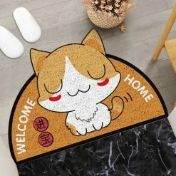 Home Decor Welcome Home Dog Semi Circle Shape Mat