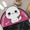 Home Decor Welcome Home Kitty Cat Semi Circle Shape Mat