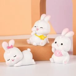 Toys White Bunny Figurines Collectibles Plush & Toys