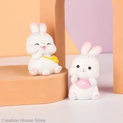 Toys White Bunny Figurines Collectibles Plush & Toys