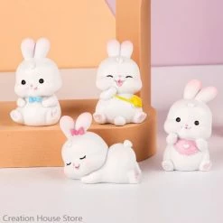 Toys White Bunny Figurines Collectibles Plush & Toys