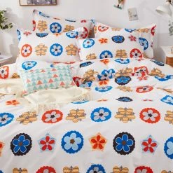 Home Decor White Floral Illustration Supreme Bedding Set Home & Pets