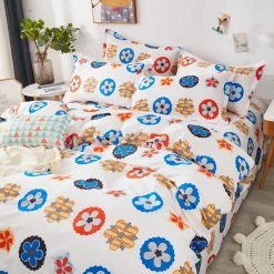 Home Decor White Floral Illustration Supreme Bedding Set Home & Pets