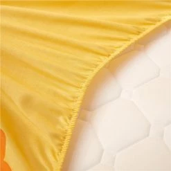 Home Decor Home & Pets Yellow Carrot Bunnies Quilted Fitted Bedsheet