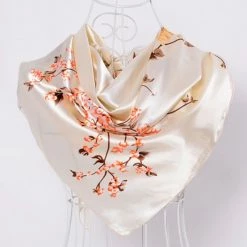 Apparel Elegant Cherry Blossoms Square Scarf