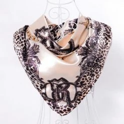 Apparel Royal Colors Chain Motifs Square Scarf