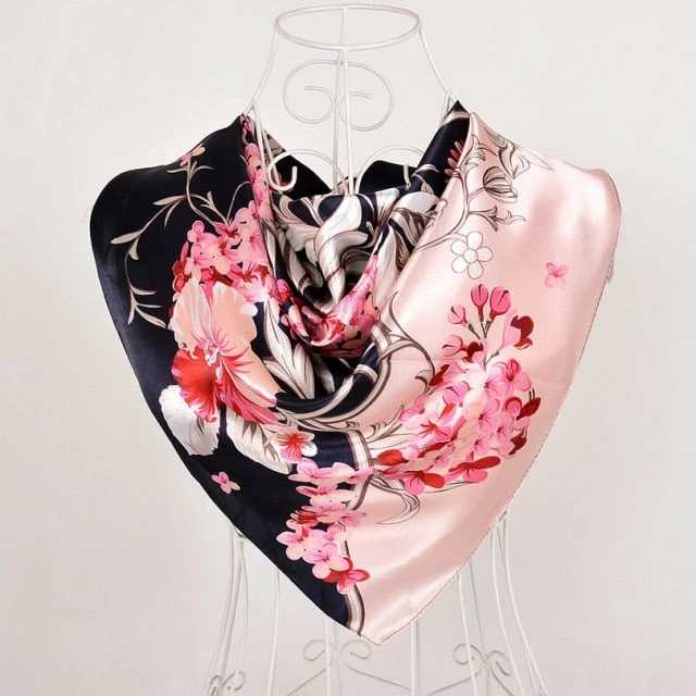 Apparel Exotic Cherry Blossoms Square Scarf 4 Apparel Exotic Cherry Blossoms Square Scarf
