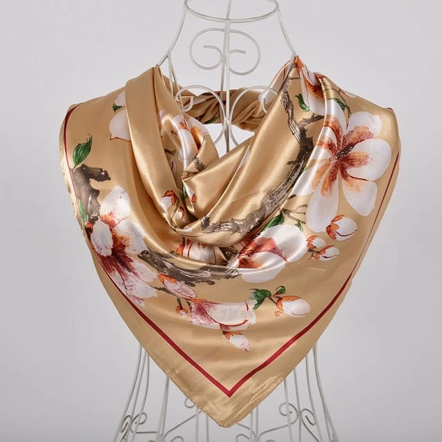 Apparel Exotic Cherry Blossoms Square Scarf 6 Apparel Exotic Cherry Blossoms Square Scarf