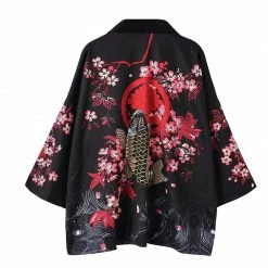 Apparel Japanese Women Kimono Koi And Cranes