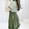Apparel Green Japanese Lolita Cosplay Kawaii Pleated Vintage Long Skirt