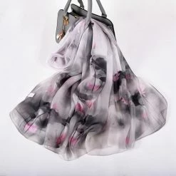 Apparel Pure Silk Misty Flowers Scarf