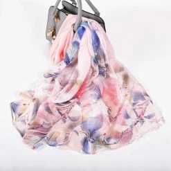 Apparel Pure Silk Misty Flowers Scarf