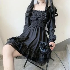 Apparel Lolita Black Mini High Waist Gothic Women's Dress | NEW