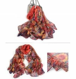Apparel Pure Silk Misty Flowers Scarf