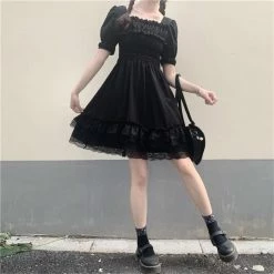 Apparel Lolita Black Mini High Waist Gothic Women's Dress | NEW