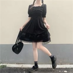 Apparel Lolita Black Mini High Waist Gothic Women's Dress | NEW