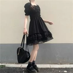 Apparel Lolita Black Mini High Waist Gothic Women's Dress | NEW