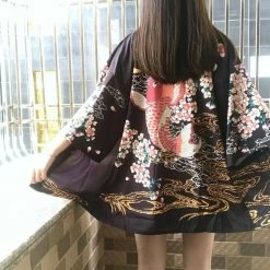 Apparel Japanese Women Kimono Koi And Cranes