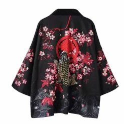 Apparel Japanese Women Kimono Koi And Cranes
