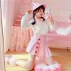 Apparel Pink Hearts Harajuku Plaid Women Schoolgirl Cosplay Mini Skirt
