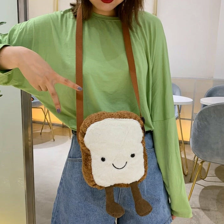 Fluffy Toast Bread Plush Bag | NEW 10 Fluffy Toast Bread Plush Bag | NEW