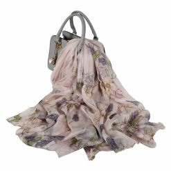 Apparel Pure Silk Misty Flowers Scarf